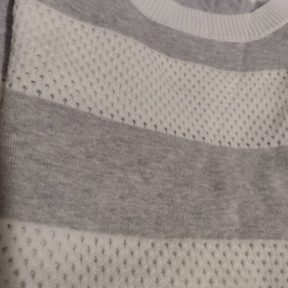 Express XS Gray and White Striped Crewneck Sweater - Picture 4 of 5